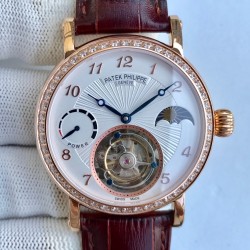 Patek Philippe - Complication Series MoonPhase 42mm Diamonds RG/LE White Dial Asia Tourbillon