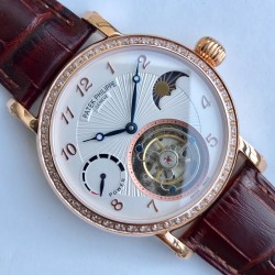 Patek Philippe - Complication Series MoonPhase 42mm Diamonds RG/LE White Dial Asia Tourbillon