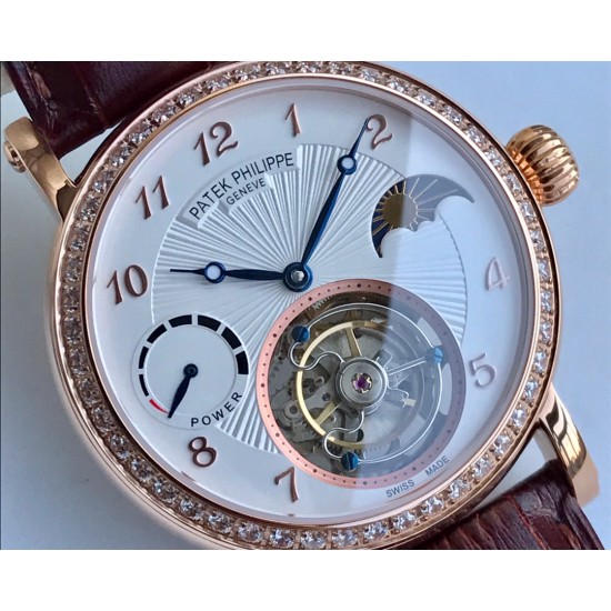 Patek Philippe - Complication Series MoonPhase 42mm Diamonds RG/LE White Dial Asia Tourbillon
