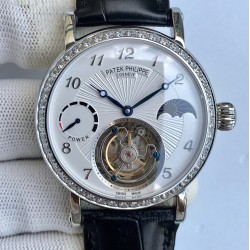 Patek Philippe - Complication Series MoonPhase 42mm Diamonds SS/LE White Dial Asia Tourbillon