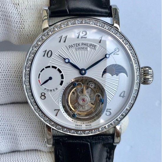 Patek Philippe - Complication Series MoonPhase 42mm Diamonds SS/LE White Dial Asia Tourbillon