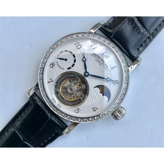 Patek Philippe - Complication Series MoonPhase 42mm Diamonds SS/LE White Dial Asia Tourbillon