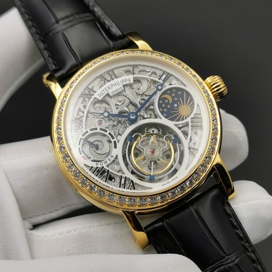 Patek Philippe - Complication Series MoonPhase 42mm Diamonds YG/LE Skeleton Dial Asia Tourbillon