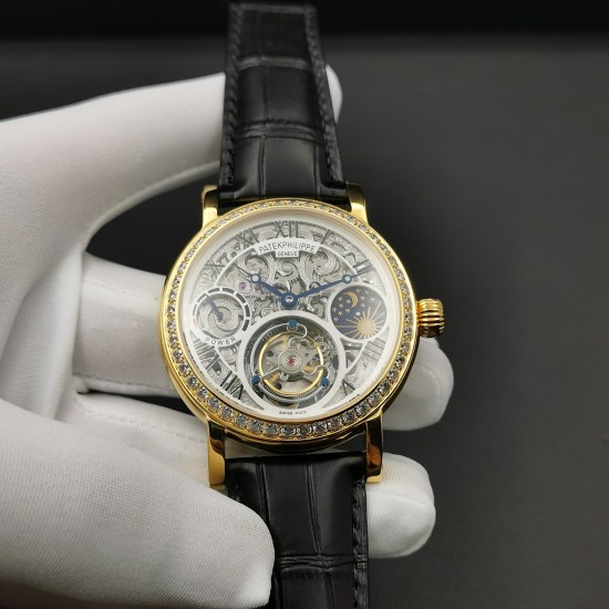 Patek Philippe - Complication Series MoonPhase 42mm Diamonds YG/LE Skeleton Dial Asia Tourbillon