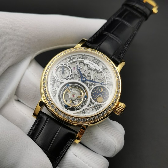 Patek Philippe - Complication Series MoonPhase 42mm Diamonds YG/LE Skeleton Dial Asia Tourbillon