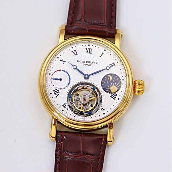 Patek Philippe - Complication Series MoonPhase 42mm YG/LE White/Rmn Dial Asia Tourbillon