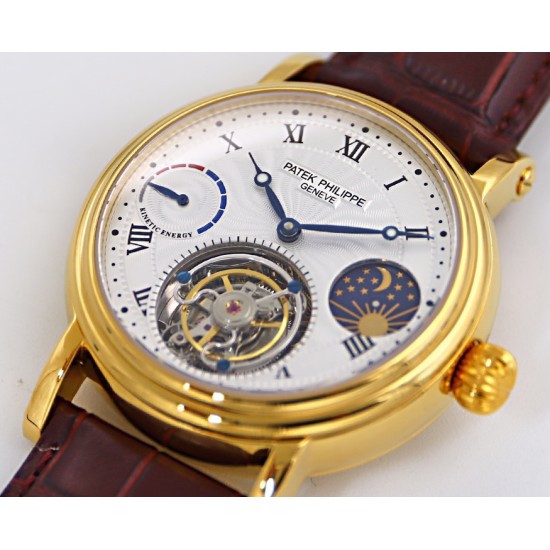 Patek Philippe - Complication Series MoonPhase 42mm YG/LE White/Rmn Dial Asia Tourbillon