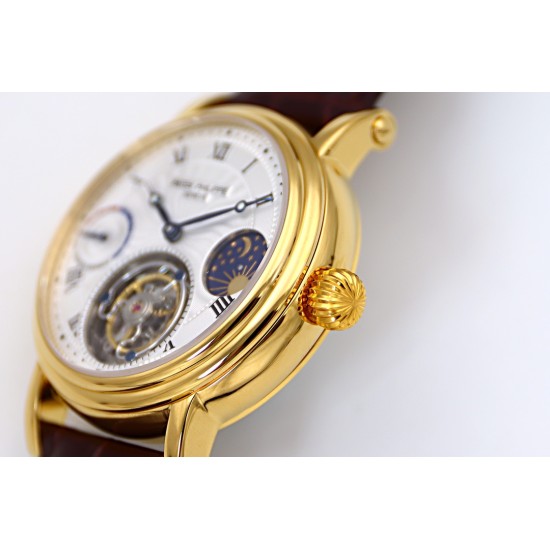 Patek Philippe - Complication Series MoonPhase 42mm YG/LE White/Rmn Dial Asia Tourbillon
