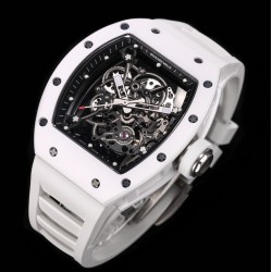 RICHARD MILLE - RM055 White Ceramic Case on White Rubber Custom Modified RMUL2 Super Clone