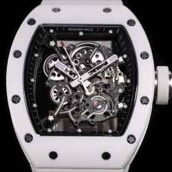 RICHARD MILLE - RM055 White Ceramic Case on White Rubber Custom Modified RMUL2 Super Clone