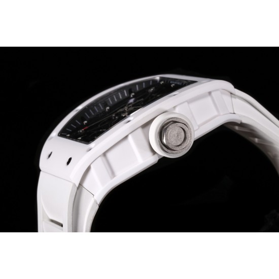 RICHARD MILLE - RM055 White Ceramic Case on White Rubber Custom Modified RMUL2 Super Clone