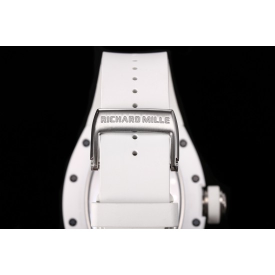 RICHARD MILLE - RM055 White Ceramic Case on White Rubber Custom Modified RMUL2 Super Clone