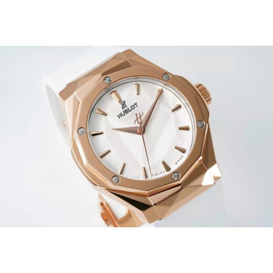 Hublot-Classic Fusion 40mm RG/RU White/Stk APSF A2892