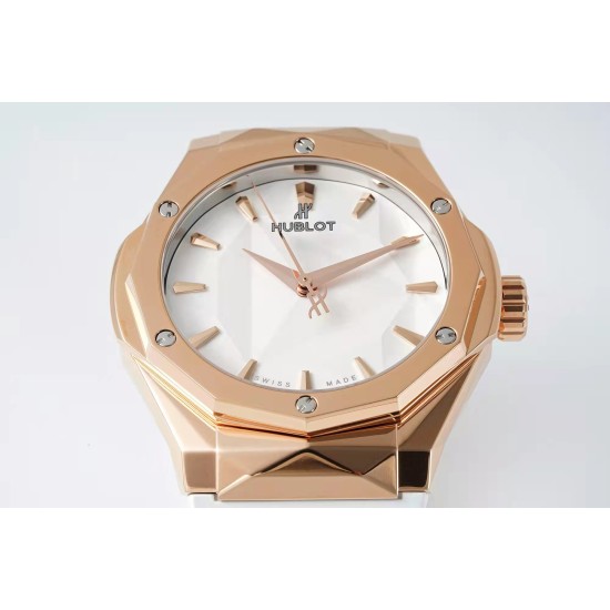 Hublot-Classic Fusion 40mm RG/RU White/Stk APSF A2892