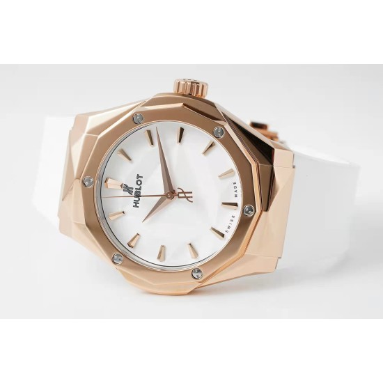Hublot-Classic Fusion 40mm RG/RU White/Stk APSF A2892