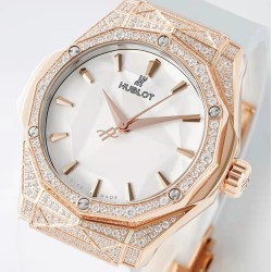 Hublot-Classic Fusion 40mm Diamonds RG/RU White/Stk APSF A2892
