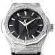 Hublot-Classic Fusion 40mm Diamonds SS/RU Black/Stk APSF A2892