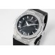 Hublot-Classic Fusion 40mm Diamonds SS/RU Black/Stk APSF A2892