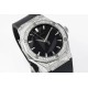 Hublot-Classic Fusion 40mm Diamonds SS/RU Black/Stk APSF A2892