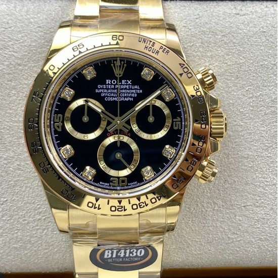 Rolex-Daytona 116508 40mm YG/YG Black/Dia 904L BTF SA4130
