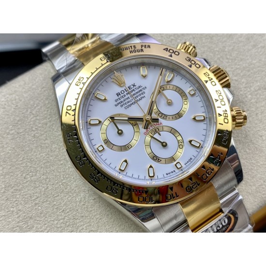 Rolex-Daytona 116503 40mm YG/YG White Stk Dial 904L BTF V2 SA4130