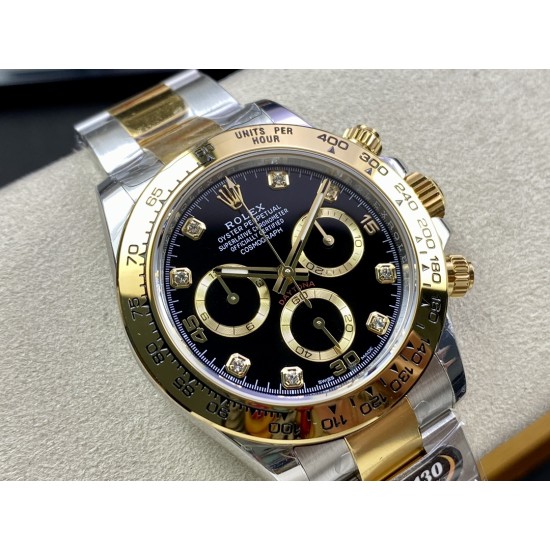 Rolex-Daytona 116503 40mm YG/YG Black/Dia Dial 904L BTF V2 SA4130