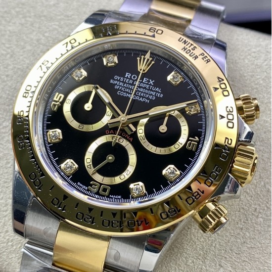 Rolex-Daytona 116503 40mm YG/YG Black/Dia Dial 904L BTF V2 SA4130