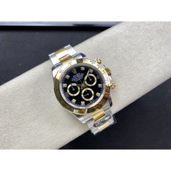 Rolex-Daytona 116503 40mm YG/YG Black/Dia Dial 904L BTF V2 SA4130