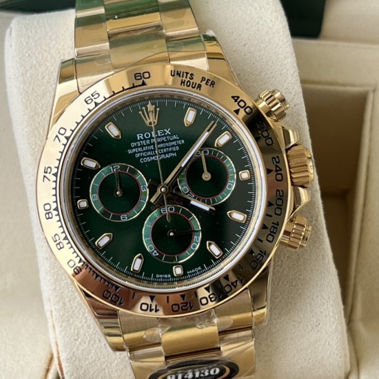 Rolex-Daytona 116508 40mm YG/YG Green/Stk Dial 904L BTF SA4130