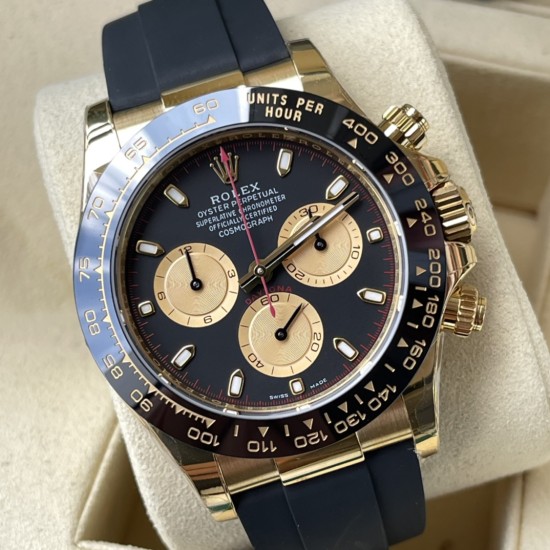 Rolex-Daytona 116518 Paul Newman 40mm YG/RU Black Dial 904L BTF V2 SA4130
