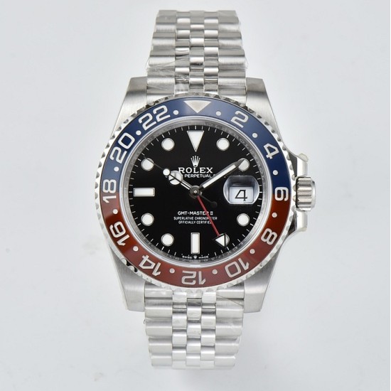Rolex-GMT Master II 126710 Pepsi Jub 40mm SS/SS Black Clean V2 DD3285 Super Clone