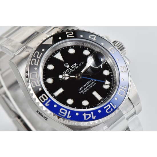 Rolex-GMT Master II 126710 Pepsi Oys 40mm SS/SS Black Clean V3 DD3285 Super Clone