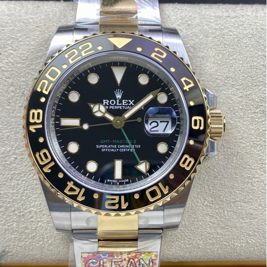 Rolex-GMT Master II 116713 40mm Oys SS/YG Black Dial Clean VR3186 CHS