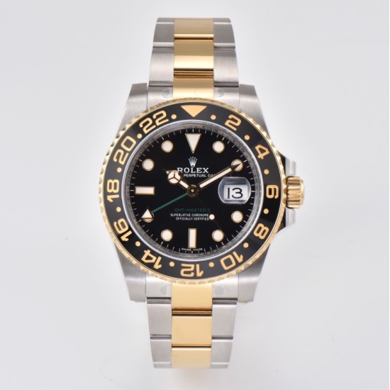 Rolex-GMT Master II 116713 40mm Oys SS/RG Black Dial Clean VR3186 CHS