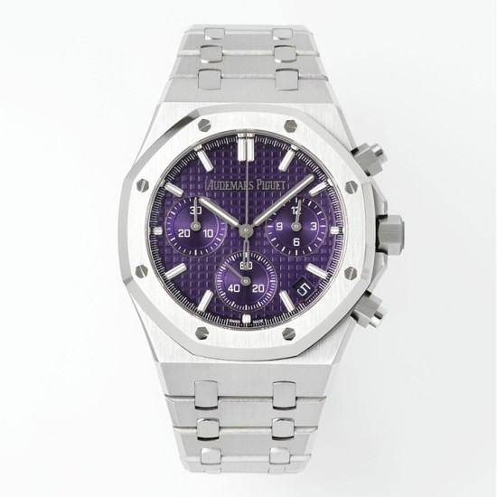 Audemars Piguet-Royal Oak Chrono 26240ST 41mm SS/SS Purple Dial APS SH4401 Super Clone