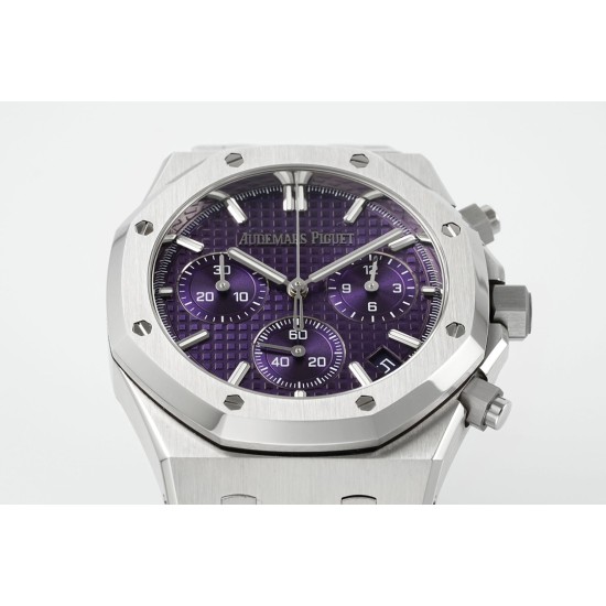 Audemars Piguet-Royal Oak Chrono 26240ST 41mm SS/SS Purple Dial APS SH4401 Super Clone