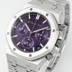 Audemars Piguet-Royal Oak Chrono 26240ST 41mm SS/SS Purple Dial APS SH4401 Super Clone
