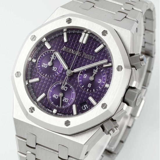 Audemars Piguet-Royal Oak Chrono 26240ST 41mm SS/SS Purple Dial APS SH4401 Super Clone