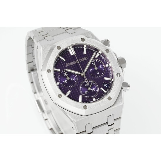 Audemars Piguet-Royal Oak Chrono 26240ST 41mm SS/SS Purple Dial APS SH4401 Super Clone