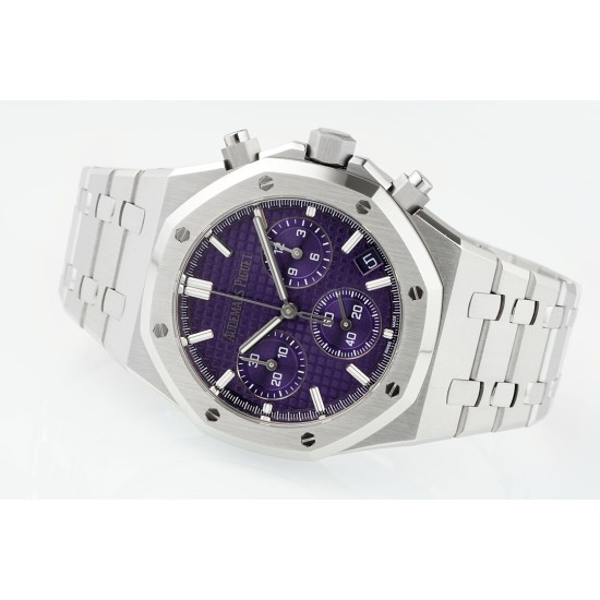 Audemars Piguet-Royal Oak Chrono 26240ST 41mm SS/SS Purple Dial APS SH4401 Super Clone