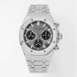Audemars Piguet-Royal Oak Chrono 26240ST Frosted 41mm SS/SS Grey Dial APS SH4401 Super Clone