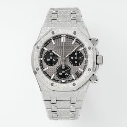 Audemars Piguet-Royal Oak Chrono 26240ST Frosted 41mm SS/SS Grey Dial APS SH4401 Super Clone