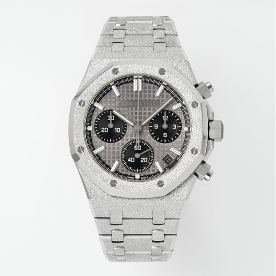 Audemars Piguet-Royal Oak Chrono 26240ST Frosted 41mm SS/SS Grey Dial APS SH4401 Super Clone