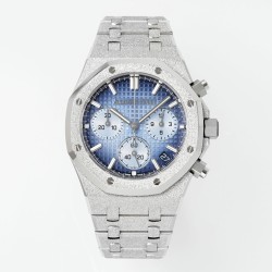 Audemars Piguet-Royal Oak Chrono 26240ST Frosted 41mm SS/SS Blue Dial APS SH4401 Super Clone