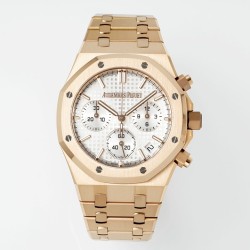 Audemars Piguet-Royal Oak Chrono 26240OR 41mm RG/RG White Dial APS SH4401 Super Clone