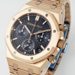 Audemars Piguet-Royal Oak Chrono 26240OR 41mm RG/RG Blue Dial APS SH4401 Super Clone