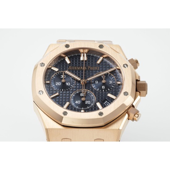 Audemars Piguet-Royal Oak Chrono 26240OR 41mm RG/RG Blue Dial APS SH4401 Super Clone