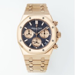 Audemars Piguet-Royal Oak Chrono 26240OR 41mm RG/RG Blue Dial APS SH4401 Super Clone