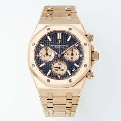 Audemars Piguet-Royal Oak Chrono 26240OR 41mm RG/RG Blue Dial APS SH4401 Super Clone