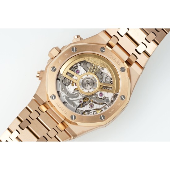 Audemars Piguet-Royal Oak Chrono 26240OR 41mm RG/RG Blue Dial APS SH4401 Super Clone